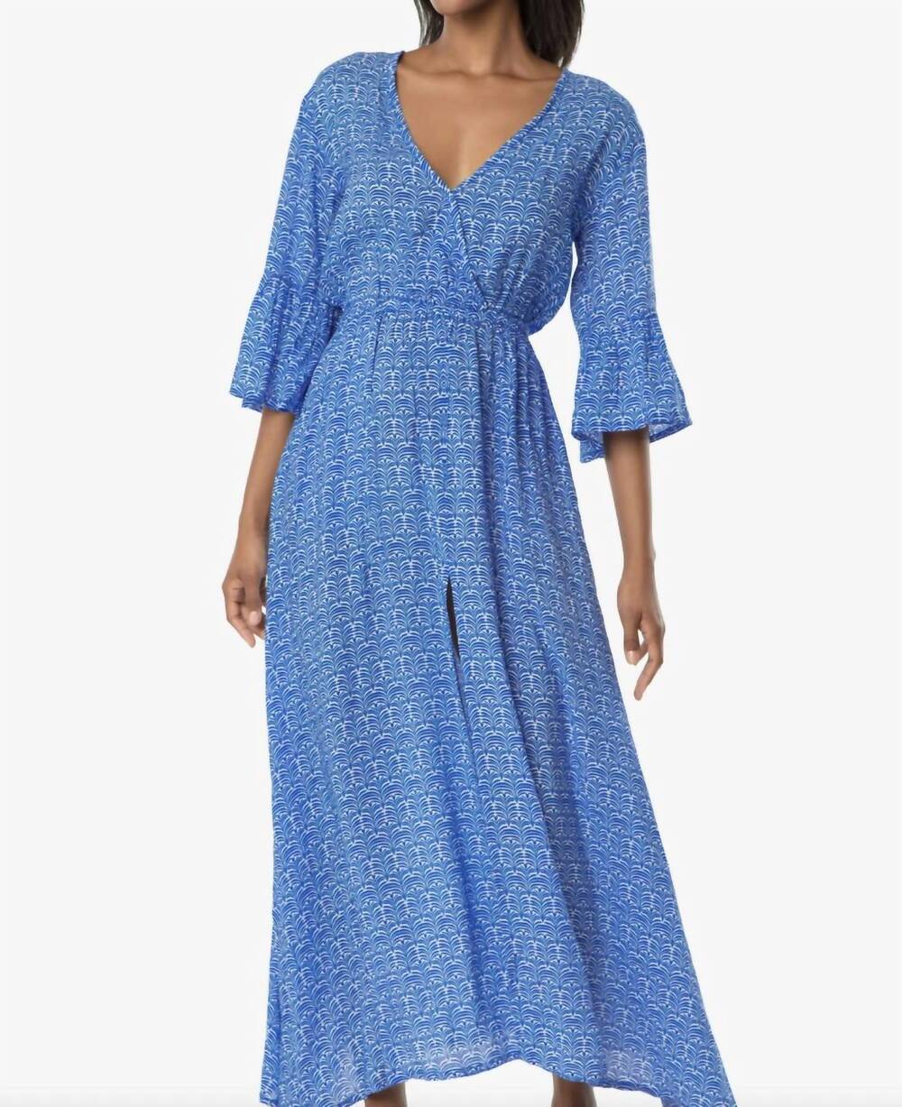 NEW HELEN JON chloe maxi dress in fan geo